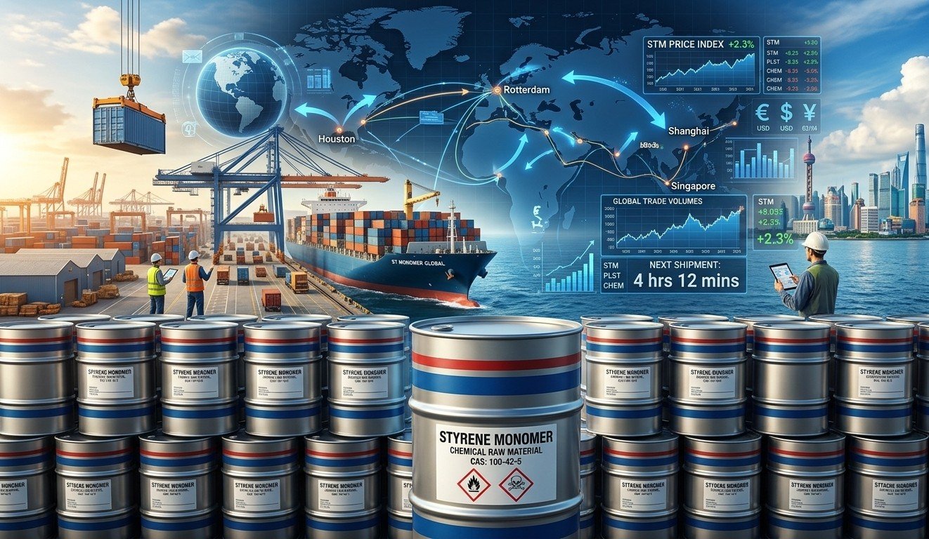 Styrene monomer drums and global shipping trade routes